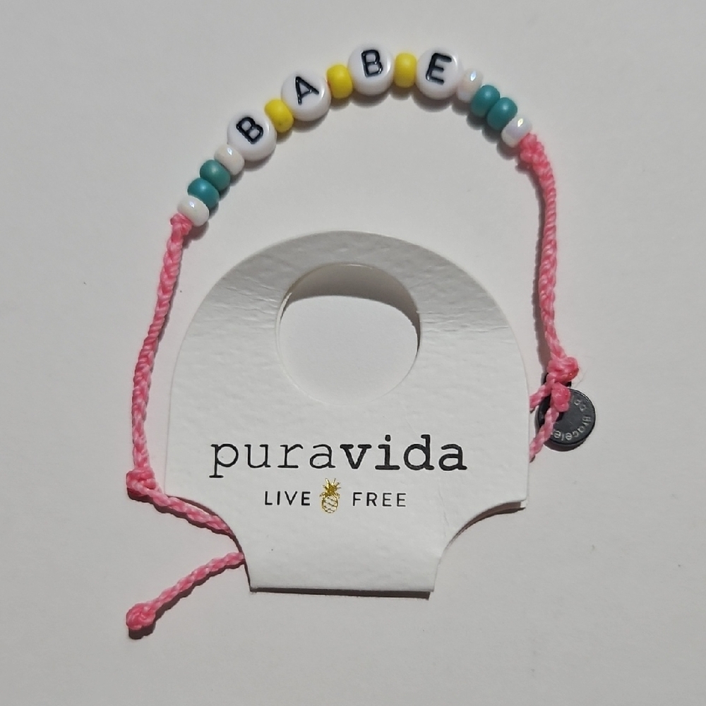 New Pura Vida 'Babe' Beaded Bracelet - Pink, Yellow, Blue